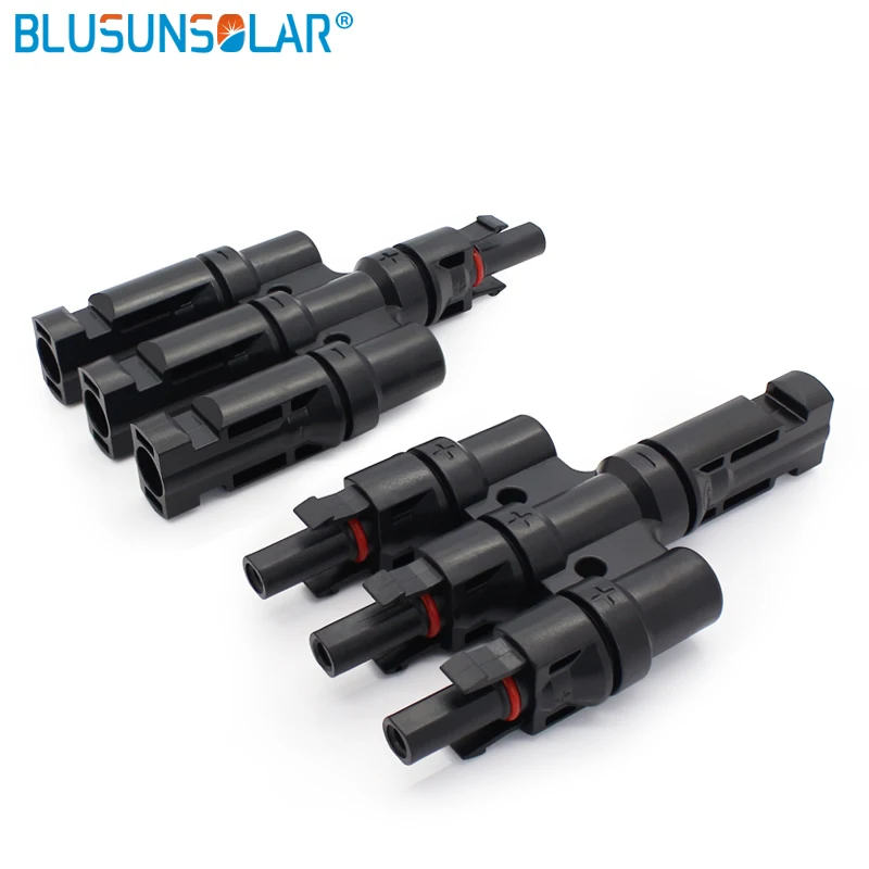 

Blusunsolar 50 Pairs TUV Certificated IP68 Solar T Branch Connector Solar PV Connector 3 To 1 PV Cabel Solar Power System