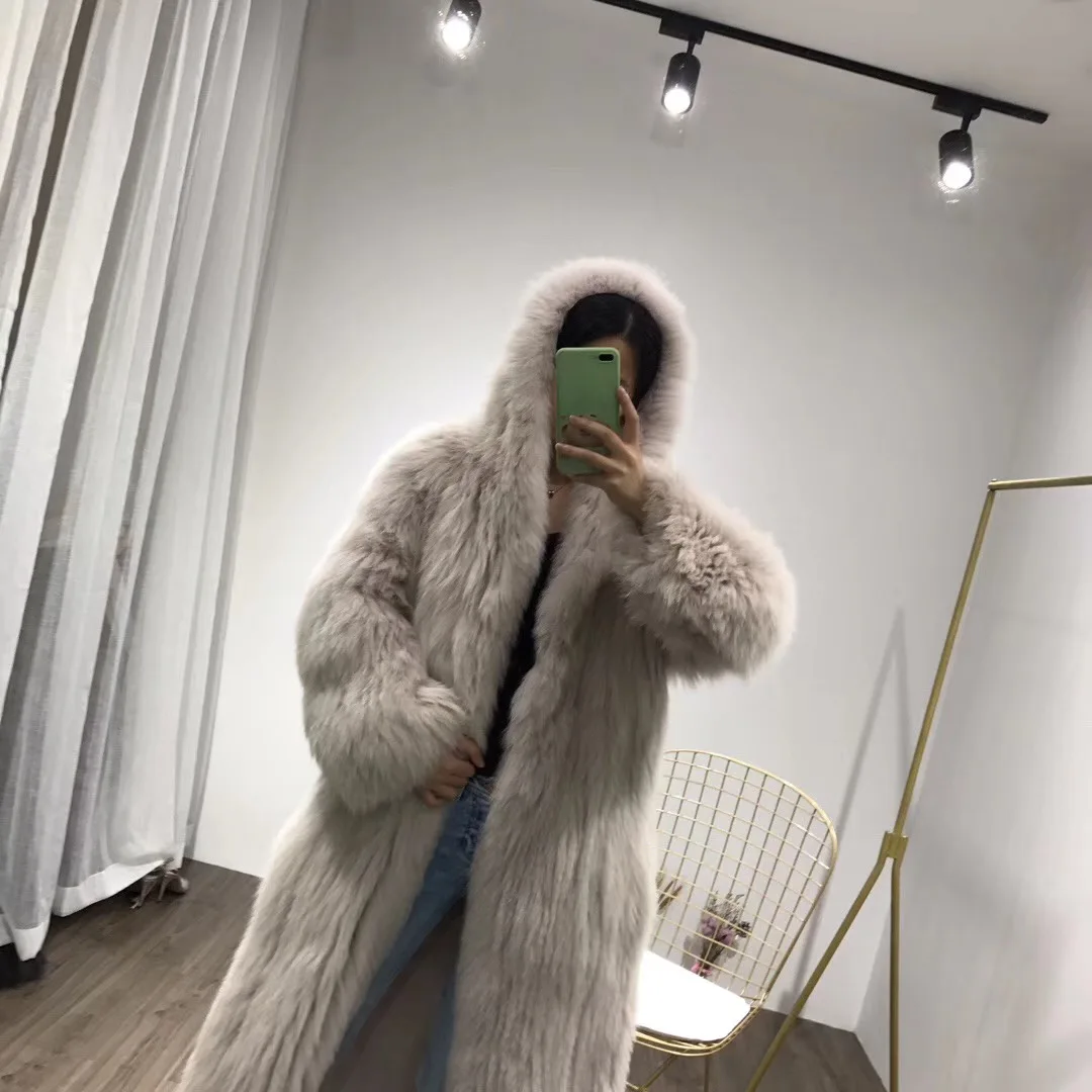Роскошная Шуба rf2016 110 см в стиле High Street из натурального меха длинный плотный