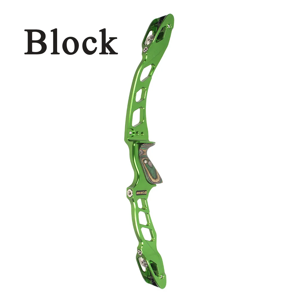 Green Block system Sanlida стрельба из лука чудо X10 высокого класса изогнутый лук стояк 2" CNC мишень ILF стояк деревянная ручка правая рука стрельба Спорт - Цвет: Green Block system