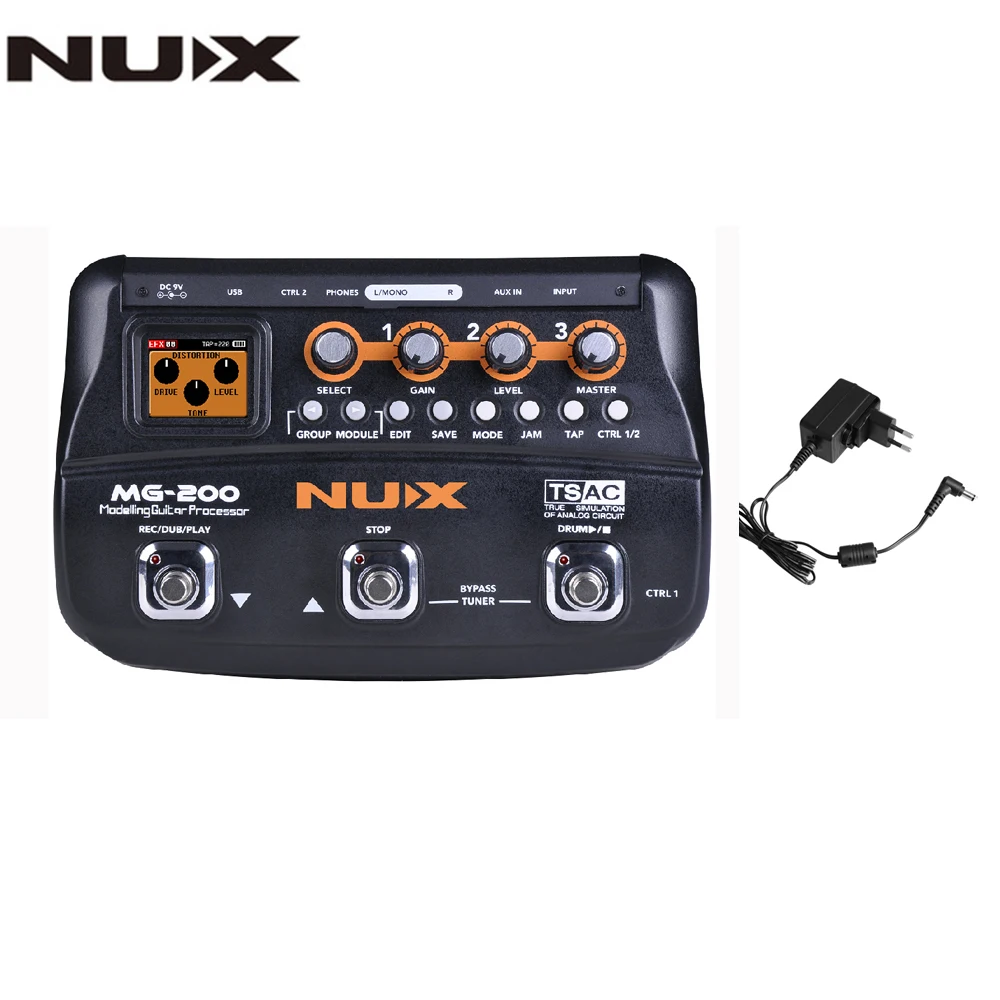 НУКС MG 200 Гитарный процессор мульти для создания спецэффектов 55 эффекты 70 секунд