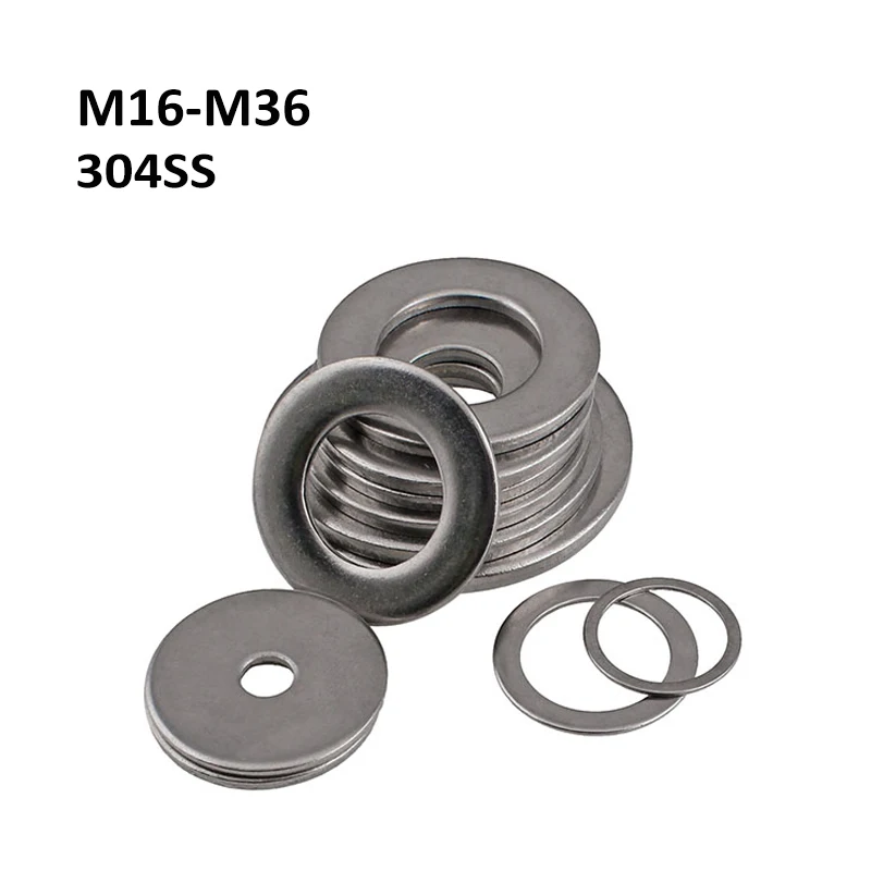 Плоская Шайба из нержавеющей стали 304 Метрическая плоская прокладка кольца M16 M18