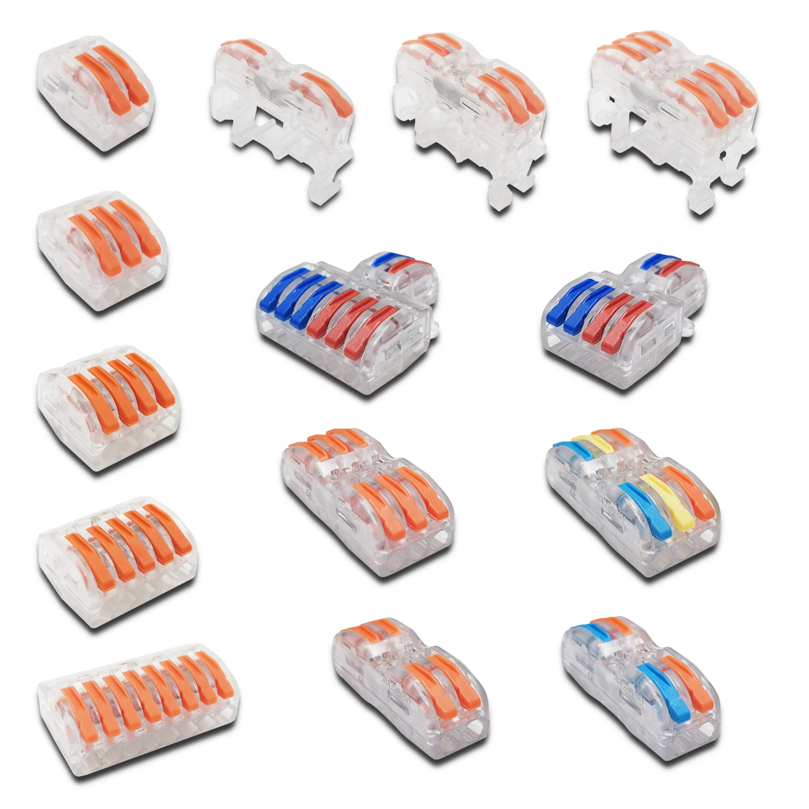 

Mini Fast Wire Cable Connectors Universal Compact Conductor Spring Splicing Wiring Connector Push-in Terminal Block SPL-2/3 212T