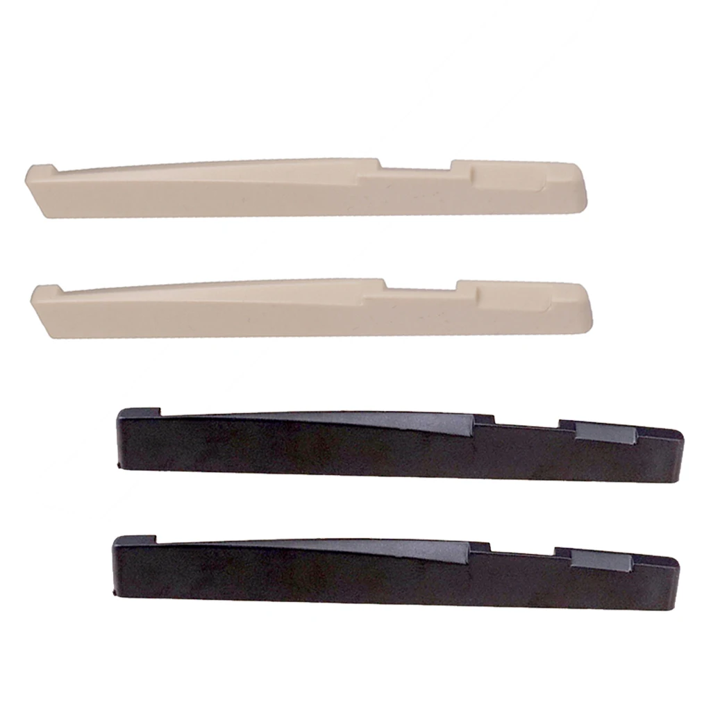 

Durable 2 Pieces Black Plastic Slotted Acoustic Guitar Saddles DIY