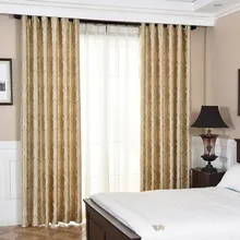 Estilo europeu cationic jacquard sombreamento cortinas para sala de estar jantar quarto (2)