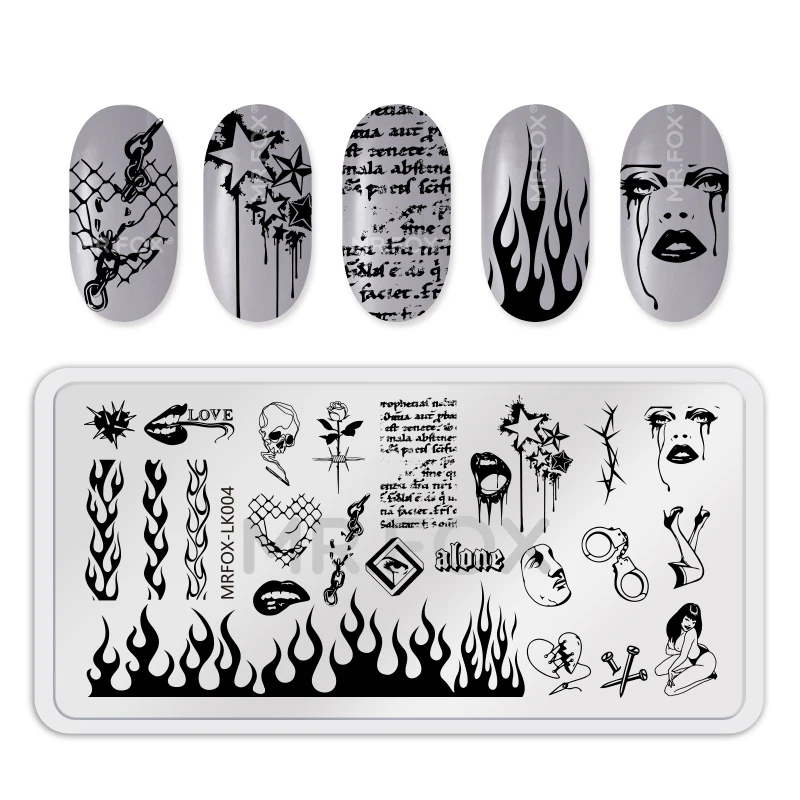 Шаблоны для стемпинга ногтей с эффектом эротичной девушки художественный