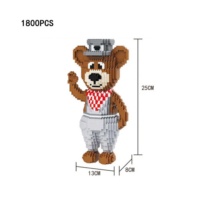 Горячая мультфильм Медведь нанокирпичи фермер страна Тедди микро алмазный Блок
