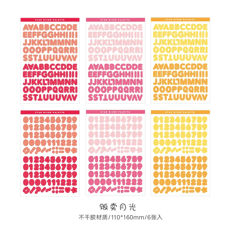 

6 Sheets Alphabet Stickers Self Adhesive Letter Stickers free shipping