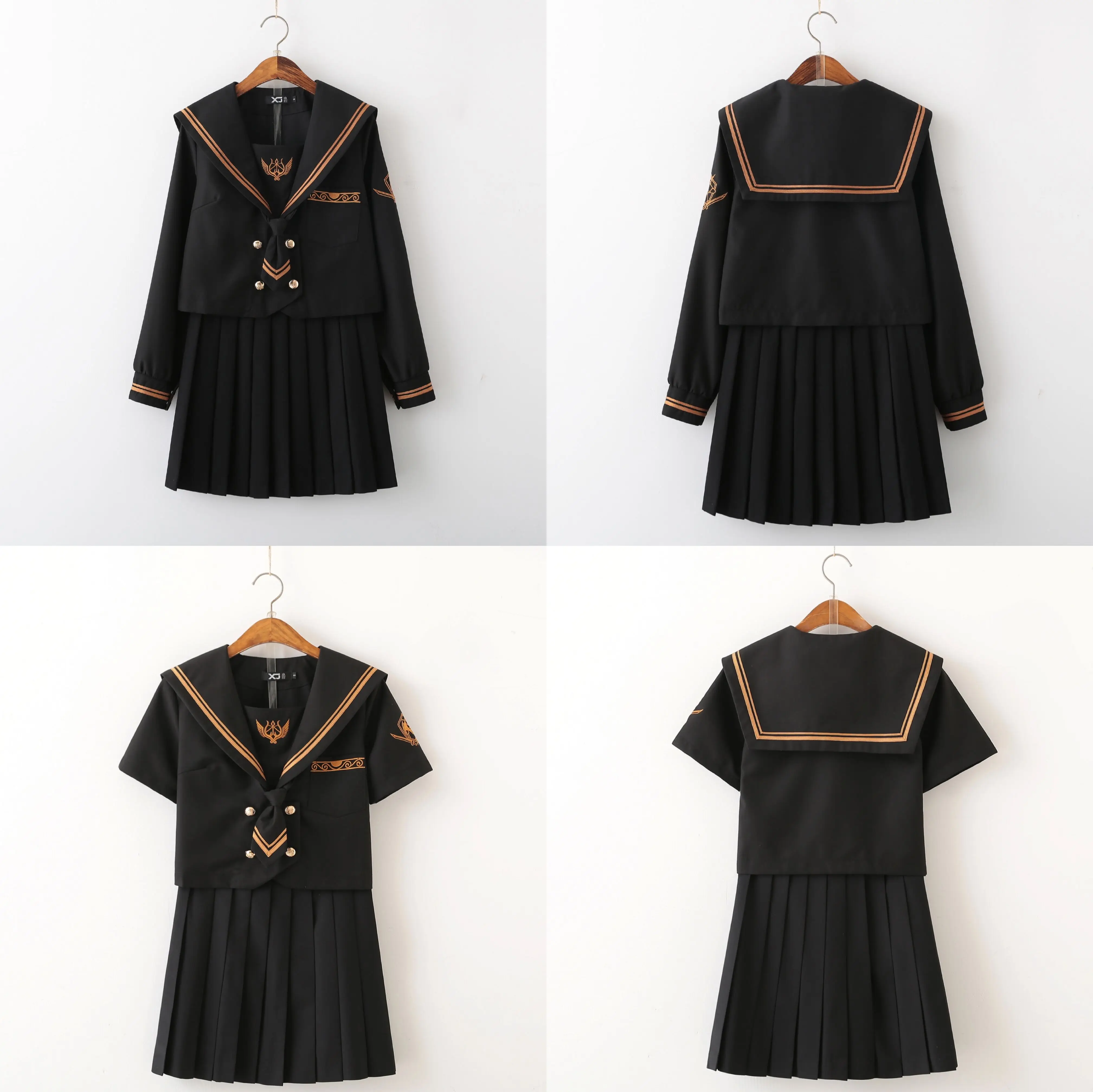 

[Royal Admiral] Student JK Uniform Summer Short/long Sleeve Japanese School Uniforms Girls Sailor Sets Pleated Skirt COS Costume