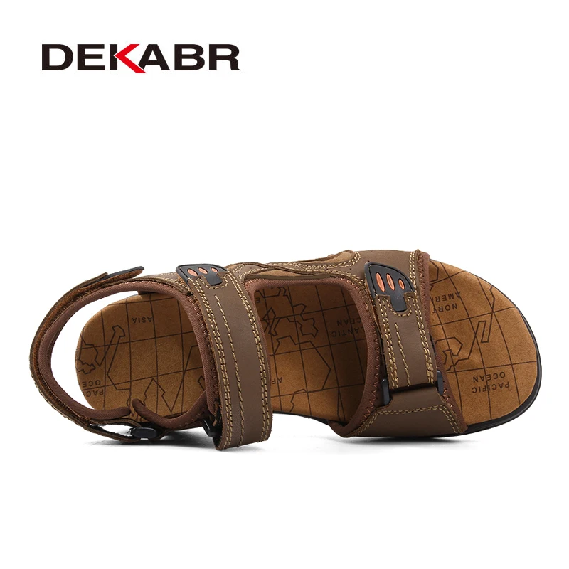 Мужские летние уличные сандалии DEKABR коричневая повседневная обувь из