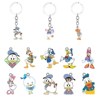 disney cute donald duck epoxy resin keychain backpack school bag daisy duck anime pendant jewelry cartoon keyring jewelry dsy954