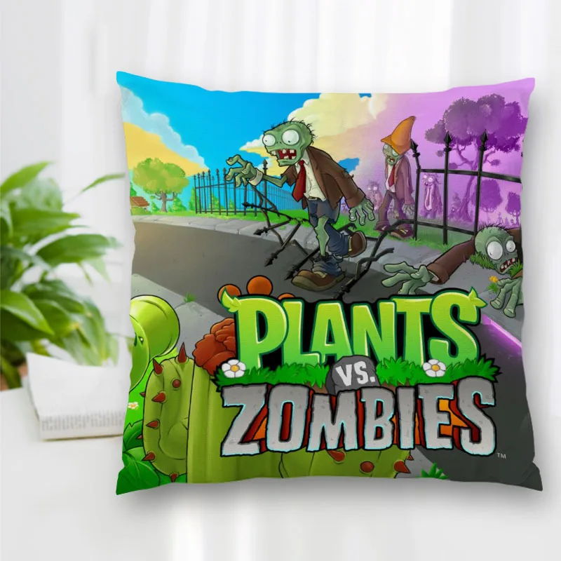 

Custom Square Pillowcase Plants V.S. Zombies Soft Pillow Cover Zippered More Size Two Sides Decorative Cushion Cover DIY Gift