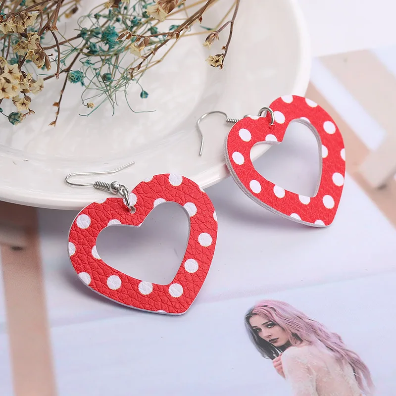 Женские серьги-подвески из искусственной кожи в форме сердца | Украшения и