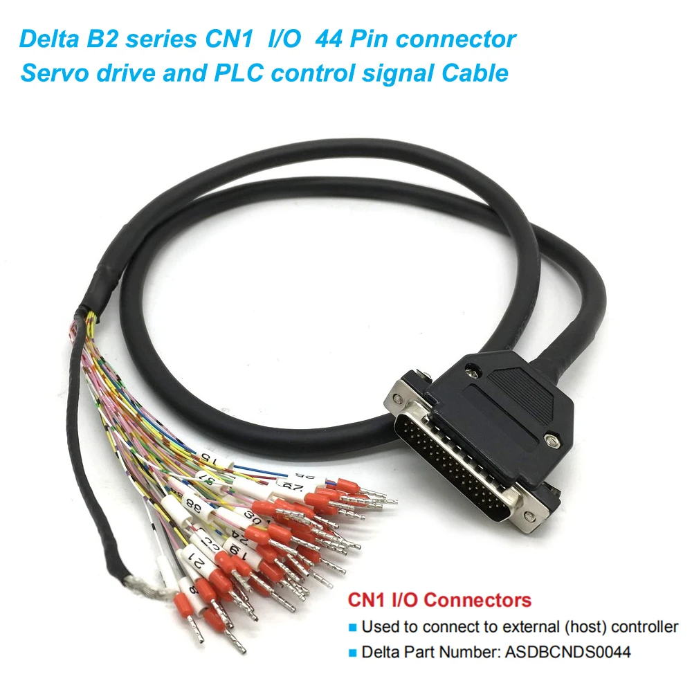 Delta Cn1 i o 44 Pinos Sc50 Pino Conector Servo Unidade e Cabo de Sinal Controle Plc Asdbcnds0044 Asd-if-sc5020 para b2 a2 Driver Fios elétricos