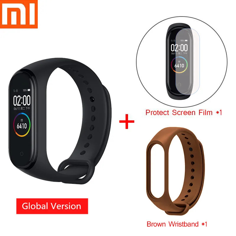 Mi Band 4 смарт-браслет Xiao mi спортивный фитнес-трекер Шагомер мониторинг сердечного ритма фитнес-браслет для xio mi Band 4 3 - Цвет: Global mi4 strap D