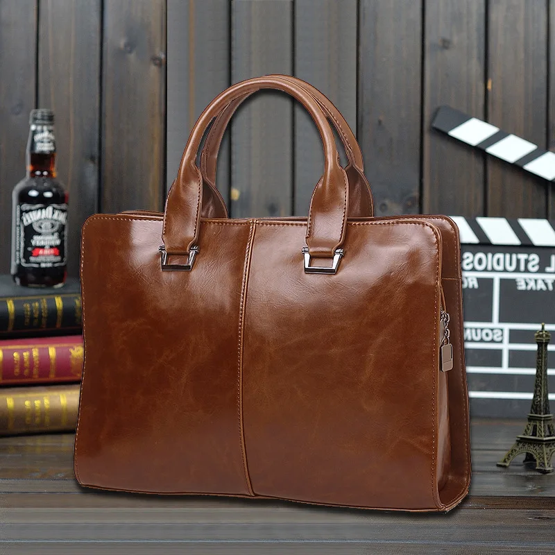 

Men Handbags Briefcases Lawyer Leather Handbag Computer Laptop Bag Shoulder Bags Waterproof Office Portable Bag for Macbook