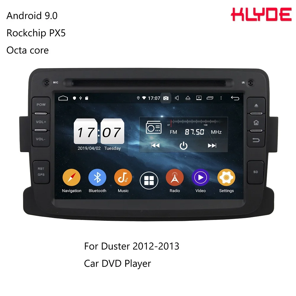 KLYDE KD-7083 1 din 7-дюймовый сенсорный экран Android 9 0 Восьмиядерный автомобильный DVD-плеер