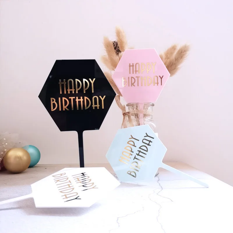 Новые украшение для именинного торта акриловые выпечки Десерт капкейк украшения