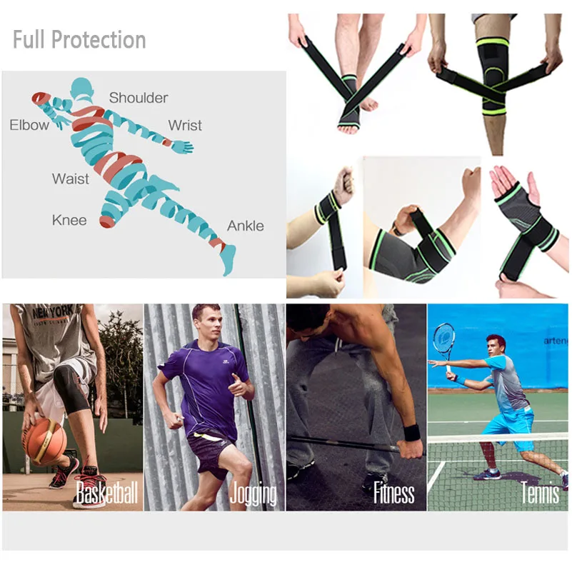 1 шт. сборные наколенники с двойным давлением бандажные для спорта безопасности