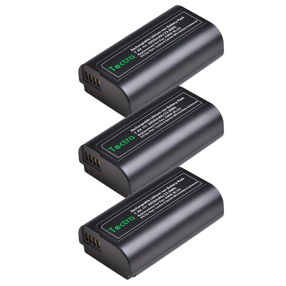 3 batteries 3050 мАч DMW-BLJ31 батарея для Panasonic LUMIX S1, S1R, S1H беззеркальных камер DMWBLJ31 батарея - Цвет: 3 batteries