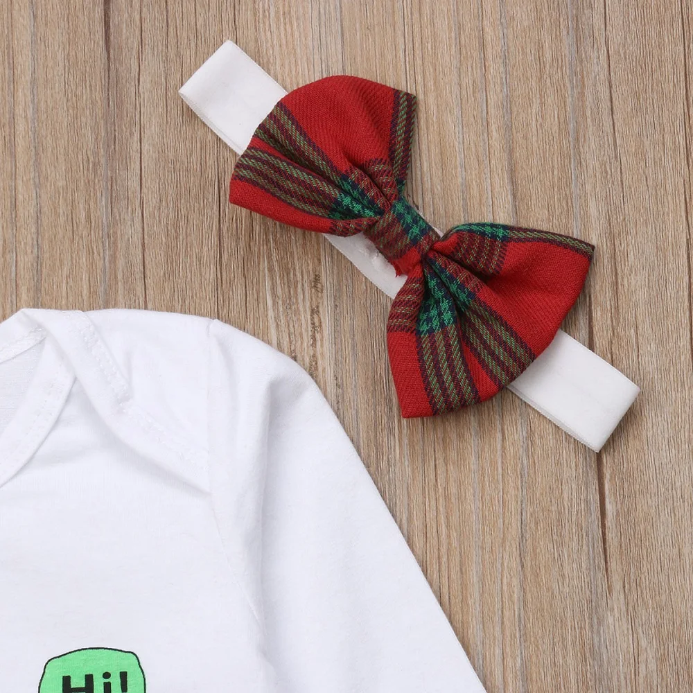 Рождественский комбинезон для новорожденных девочек с Санта Клаусом и юбкой