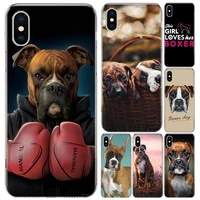 boxer dog silicone case coque for iphone 12 11 13 pro max x xs max xr 7 8 6 6s plus soft phone shell cover house