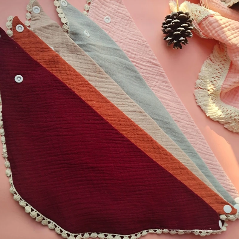 Baby Infants Feeding Bibs Soft Pure Cotton Bandana Saliva Towel Toddler Triangle Drool Scarf Newborn Burp Cloth Shower Gifts