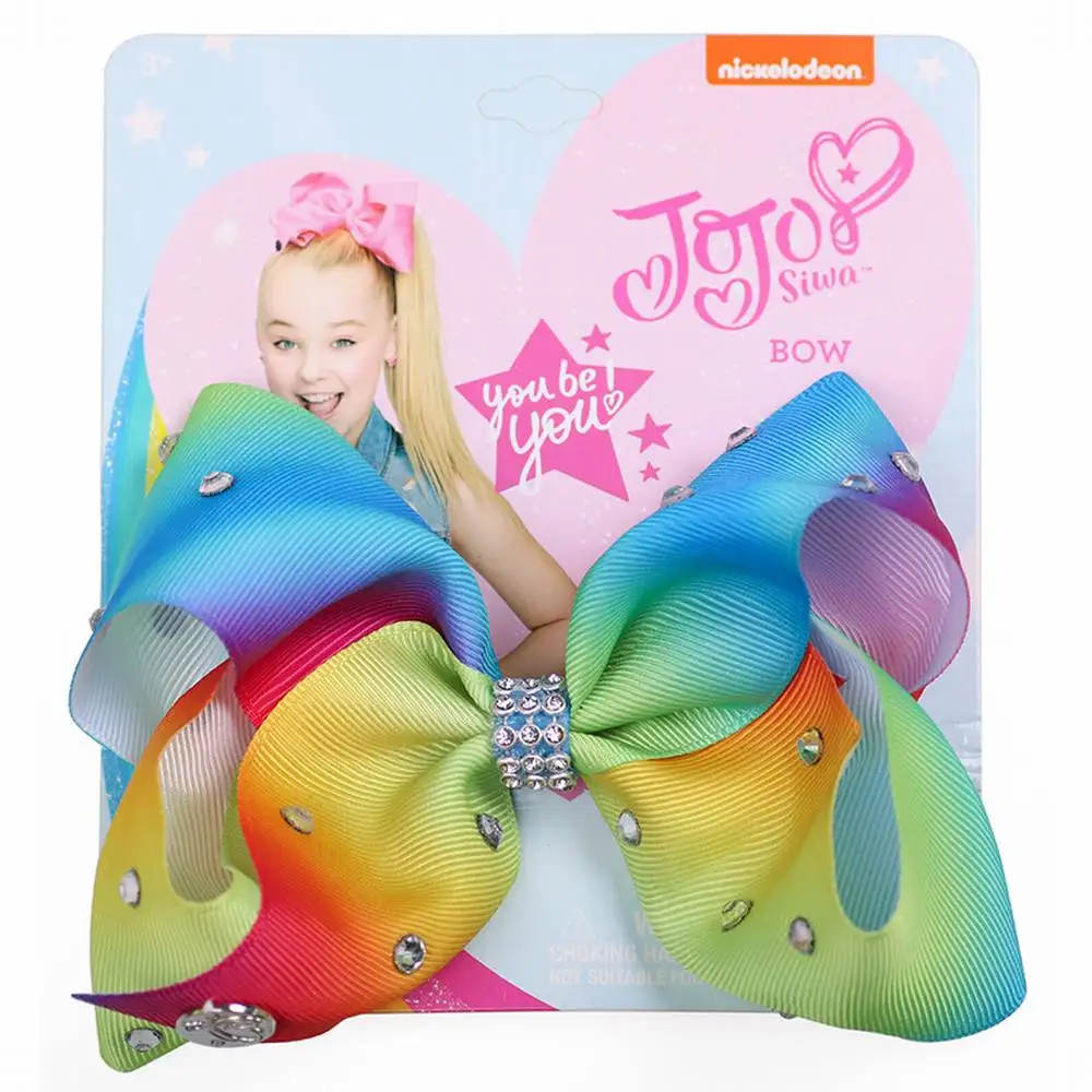 1 шт. большой бантик 8 &quotбант с зажимами Радуга Джамбо банты для волос Детские