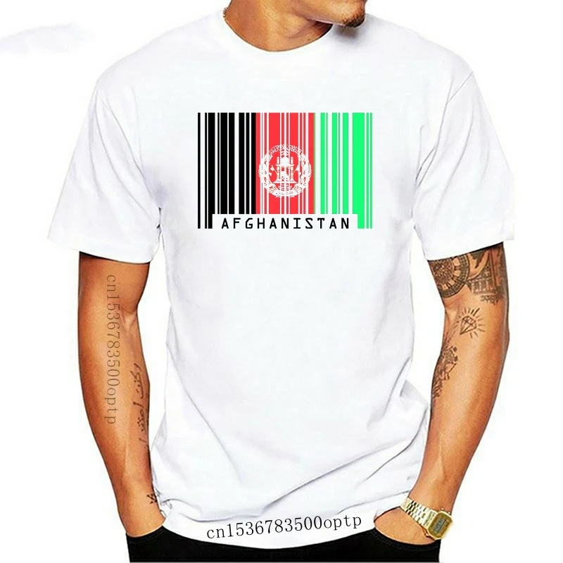 Новинка 2021 летняя футболка Мужская с флагом из Афганистана и штрих-кодом круглым