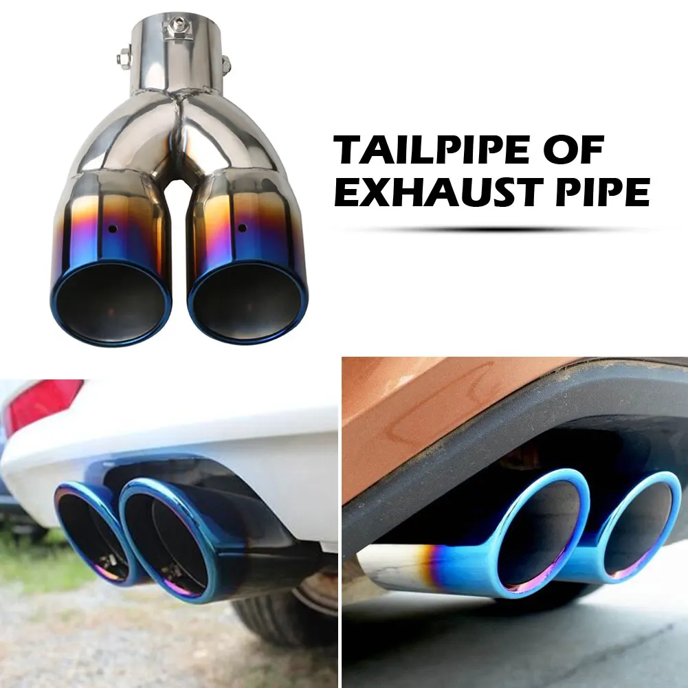 

Stainless Steel Car Dual Exhaust Tip Bolt-on Rolled Edge Slant Cut 63mm Inlet Stainless Steel Exhaust Tailpipe Tip