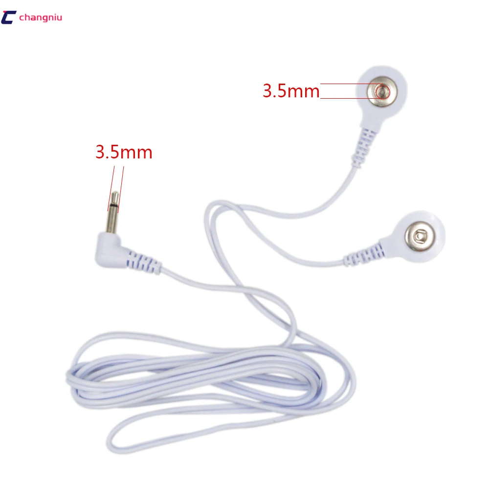 

Free shipping hot selling 1000pcs/lot DC 3.5MM 2 in 1 Head electrode wires /cable for digital device and TENS machine