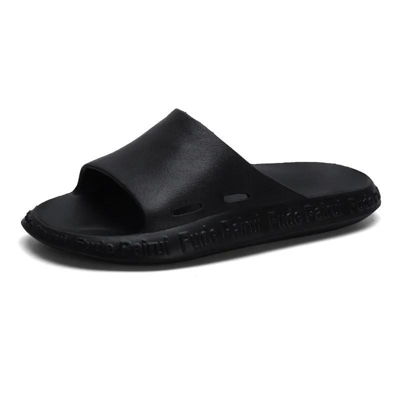 

Men's Cool Solid Comfortable Slippers Outdoor Fashionable Beach Sandals Summer Outdoor Simple One-line Vacation Slippers