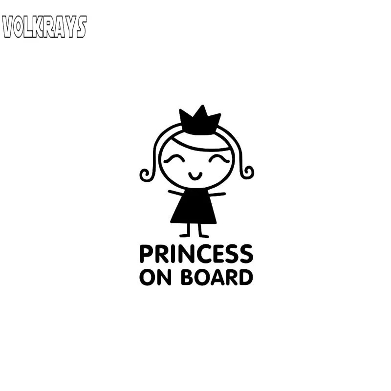 Volkrays креативные автомобильные стикеры Princess on Board аксессуары для маленьких