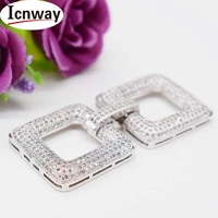 rhinestone inlay goldsilver plated clasps 2 55cm for diy bracelet necklace free shipping wholesale