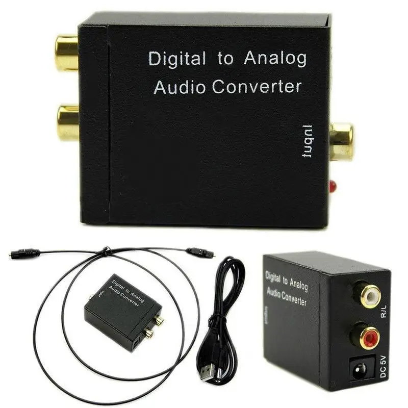 

Digital Optical Coax to Analog RCA L/R Audio Converter Adapte with AUX 3.5mm Jack Toslink Optical to 3.5mm Decoder Amplifier
