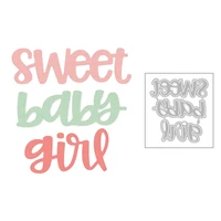 2020 new sweet baby gir english words metal cutting dies for decoration album greeting card paper scrapbooking making no stamps