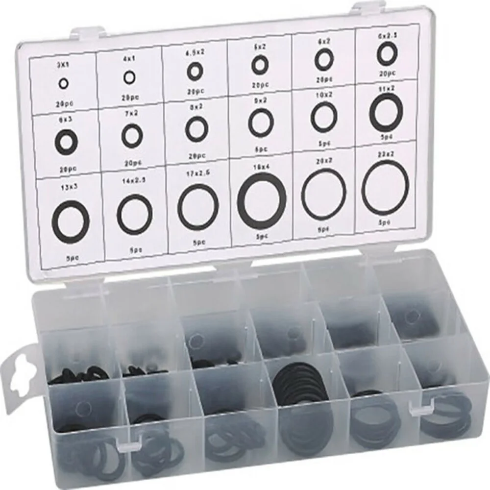 

Garage Rubber O-ring Sealing Accessory Tools Replacement Gadget 225Pcs