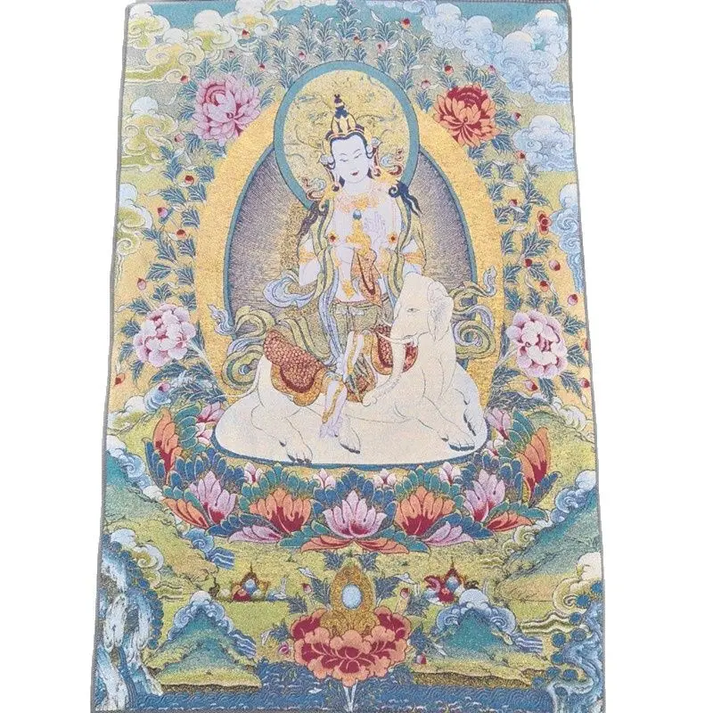 

China Old Tibet Silk Thangka Like Hanging Painting Fengshui Bodhisattva Statue