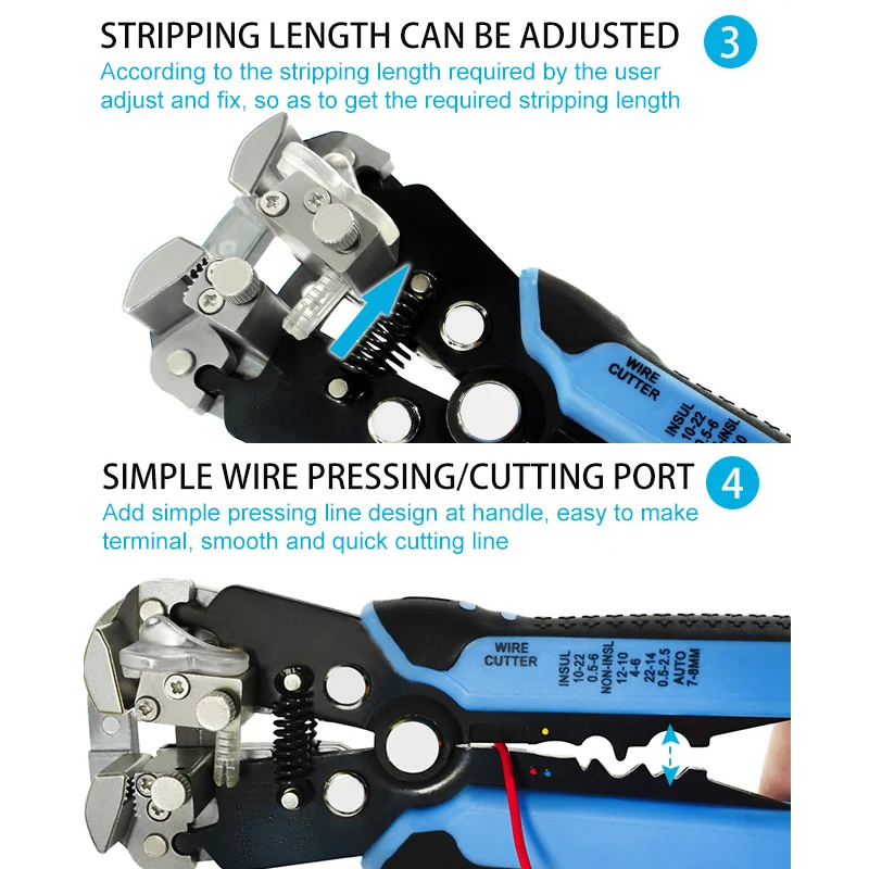 Кримпер Кабельный Резак Автоматический Проводники Отделитель Многофункциональные Инструменты Для Стрижки Крепления Клеммы 0,5-6,0мм² вкл.