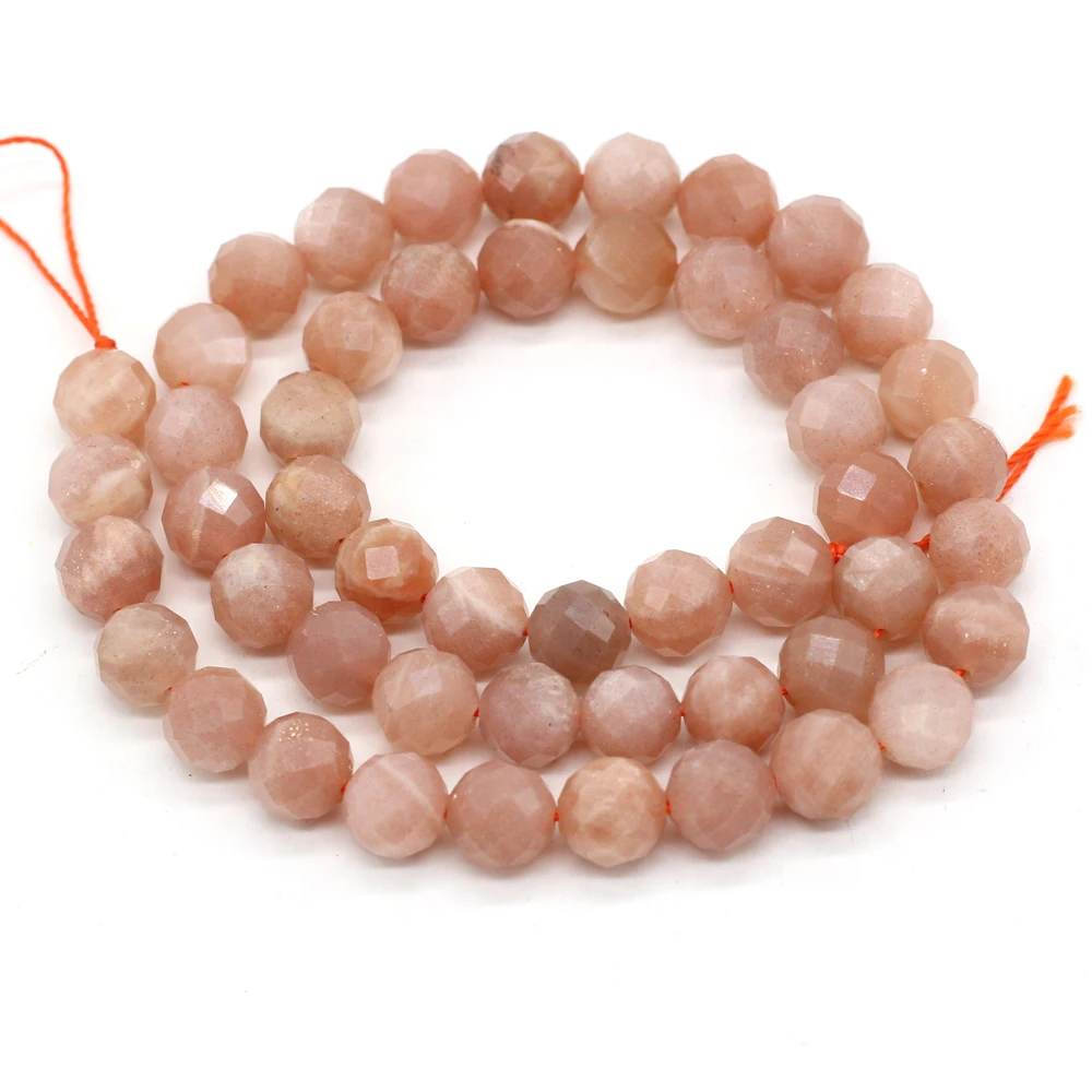 

Natural Stone Apatite Agate Imperial Turquoise Beaded Round Faceted Spacer Beads for Jewelry Making DIY Bracelet Necklace 8mm