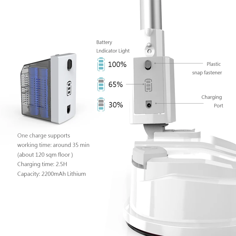 BOBOT Швабра Кинг Беспроводная электрическая швабра для мытья пола Робот ручная