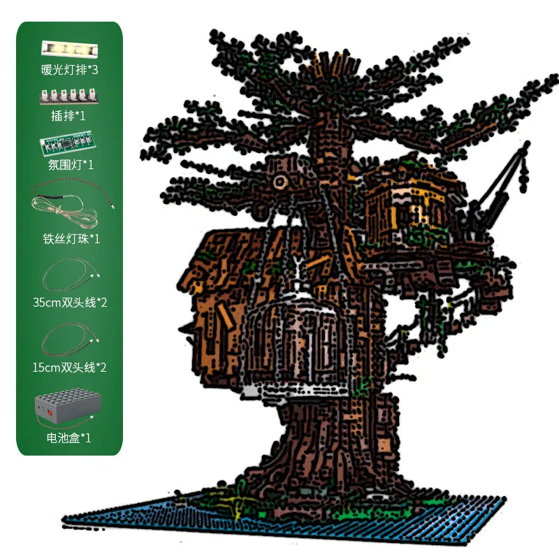 

New 16033 Creative The Tree House Model Building Blocks With Led Parts Assembly Funny Bricks Model Set Kids Birthday Toys Gifts