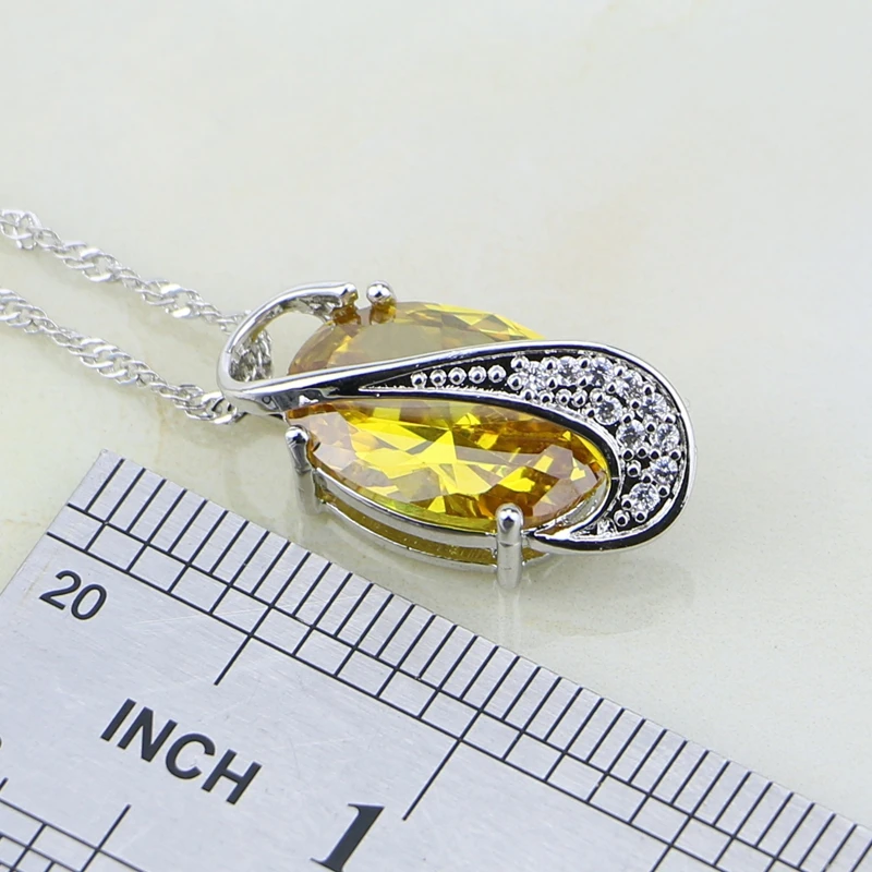 Модные желто белые австралийские кристаллы 4 шт 925 серебряные ювелирные наборы