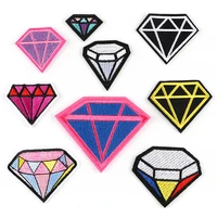 diamond badge patches jackets iron on iron embroidered appliques for dresses dress patch camera badges clothes thermo stickers