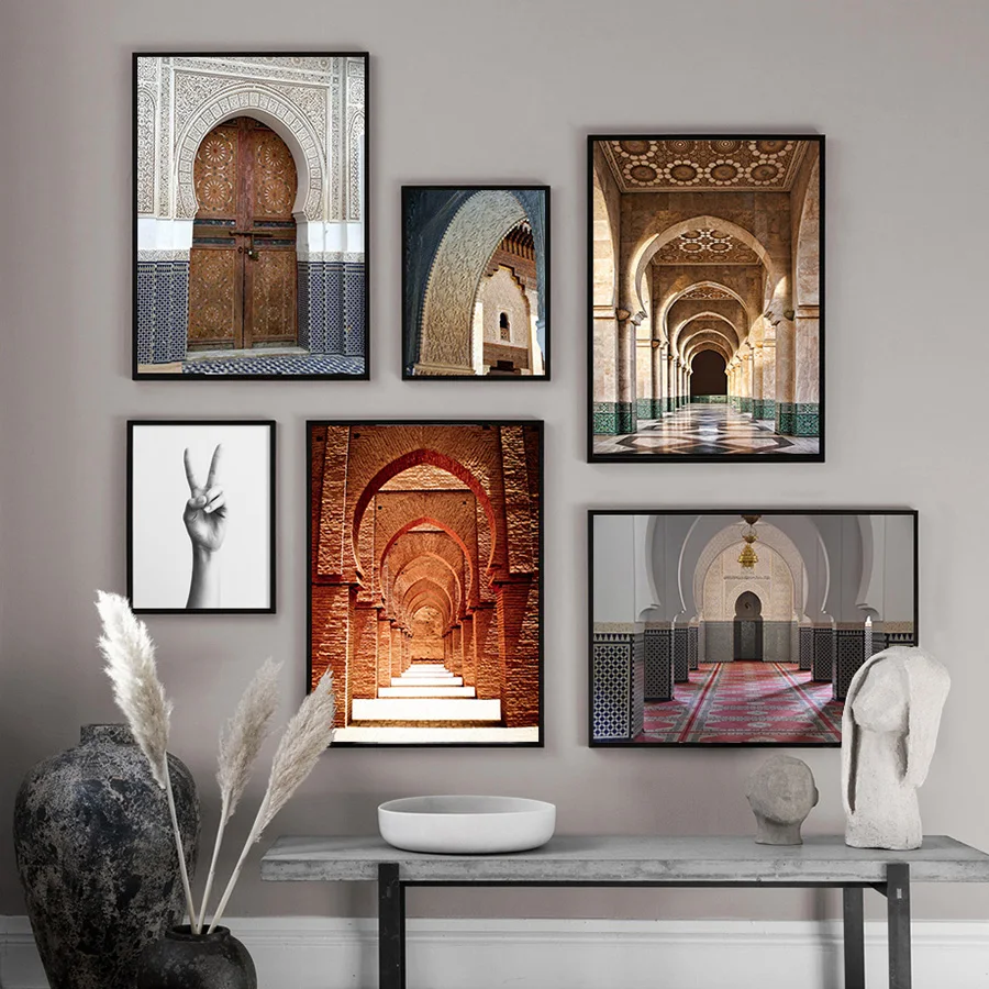 Известный фотографии зданий HD печати Винтаж Марокко двери арт Плакаты холст со