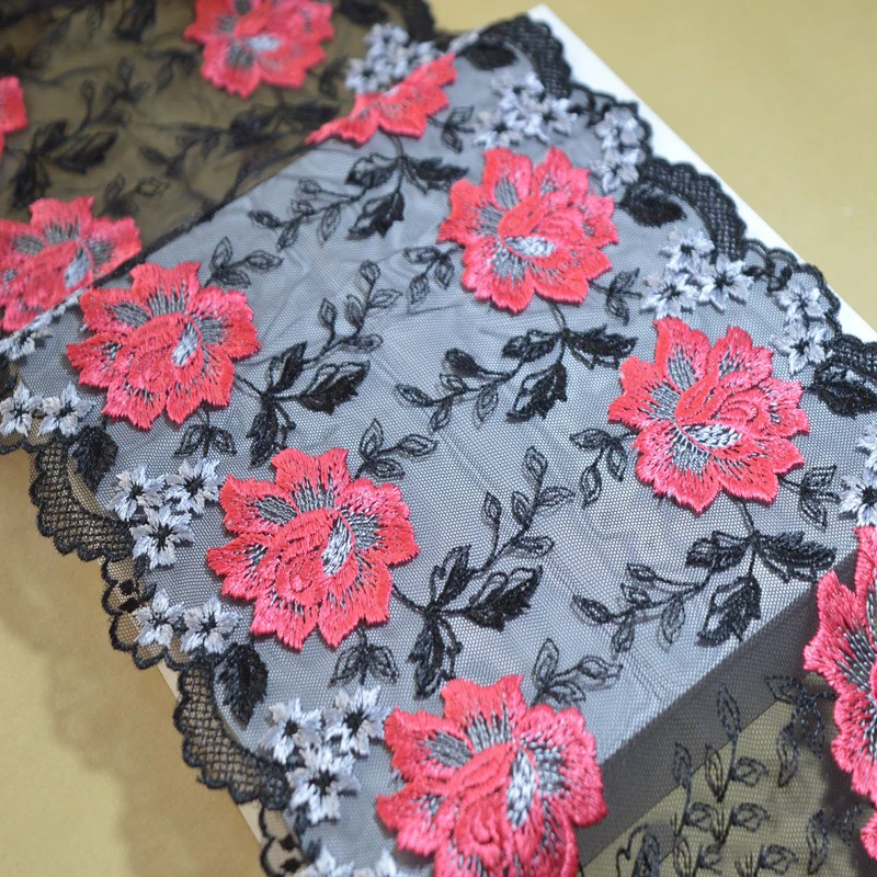 

6Meters Big Flower Mesh Lace Trim Bilateral Fabric Sewing Accessories Clothing Material Handmade DIY Doll Garment Needlework