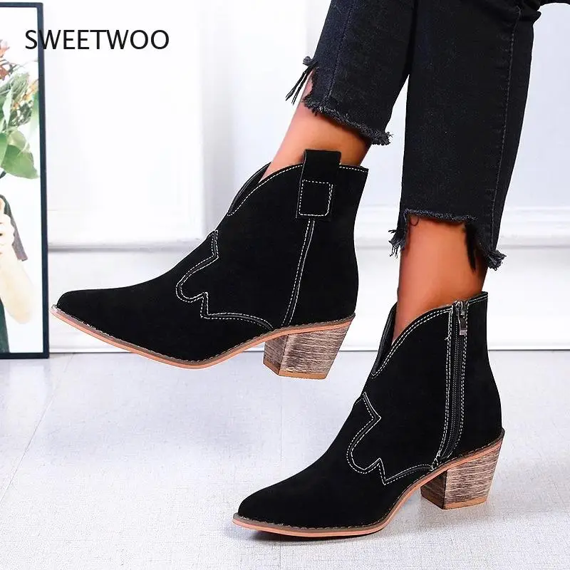 

Ботильоны женские на высоком каблуке, кожаные ковбойские полусапожки на молнии, на танкетке, с змеиным принтом, из коровьей кожи, осень/зима