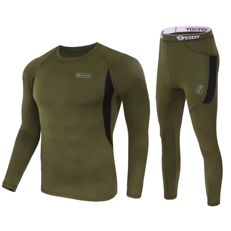 Термобелье зимние мужские кальсоны тонкие флисовые Компрессионные спортивные