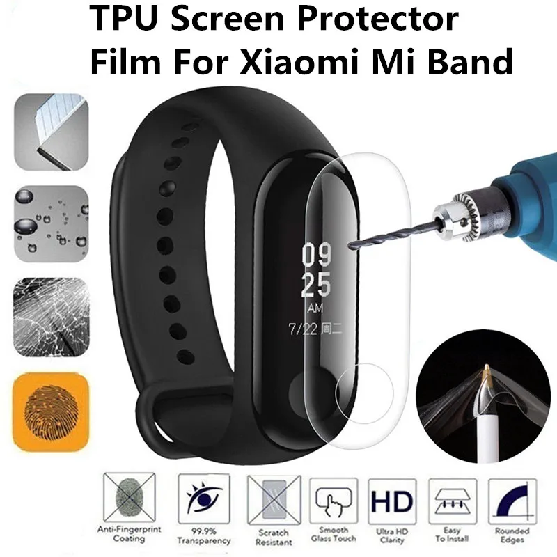 

5pcs Screen Protector Film For Xiaomi Mi Band 2/3/4 Explosion-proof LCD TPU Full Cover Smart Wristband Bracelet Full Cover