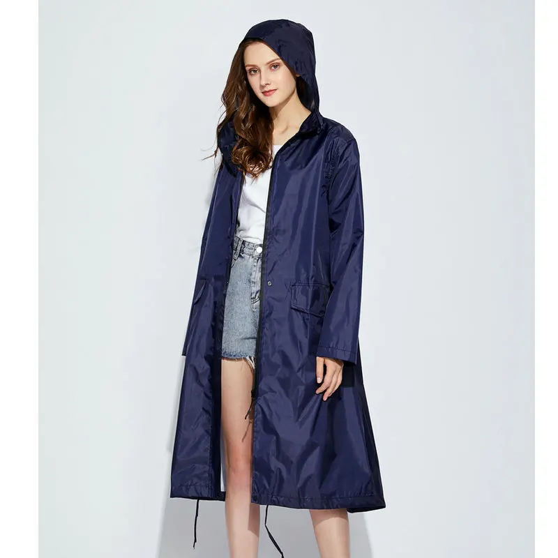 Длинный дождевик для женщин и мужчин водонепроницаемый ветрозащитный легкий