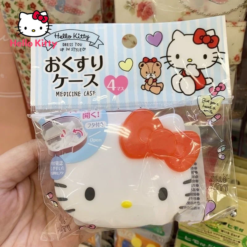 

Hello Kitty Pill Jewelry Compartment Mini Storage Box with Lattice Girl Heart